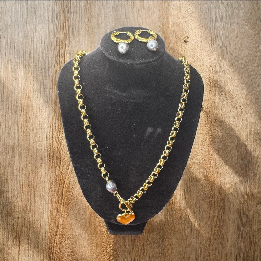 EINA FRESHWATER PEARL SET (Black)